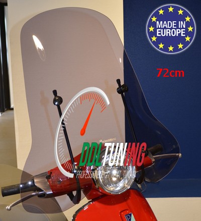 WINDSCHERM HOOG + BEV. SET (MADE IN EU) MOD. ORIG VESPA PRIMAVERA 72CM SMOKE