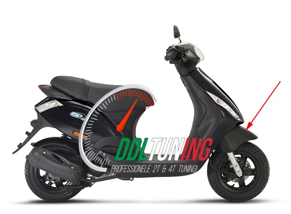 VOORSPATBORD PIAGGIO ZIP2000/ ZIP 4T ZWART ORIG 1B000996