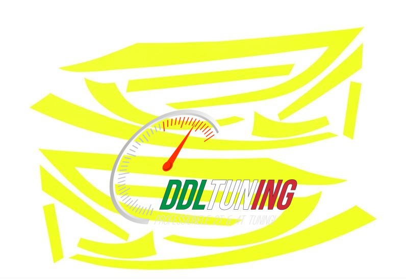STICKERSET STRIPING R&D PIAGGIO ZIP2000 MKII GEEL FLUO