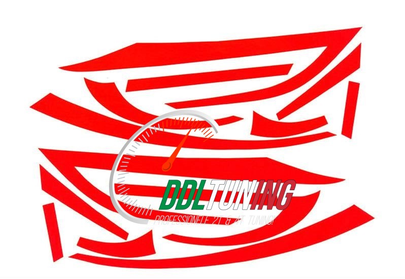 STICKERSET STRIPING R&D PIAGGIO ZIP2000 MKII ROOD FLUO