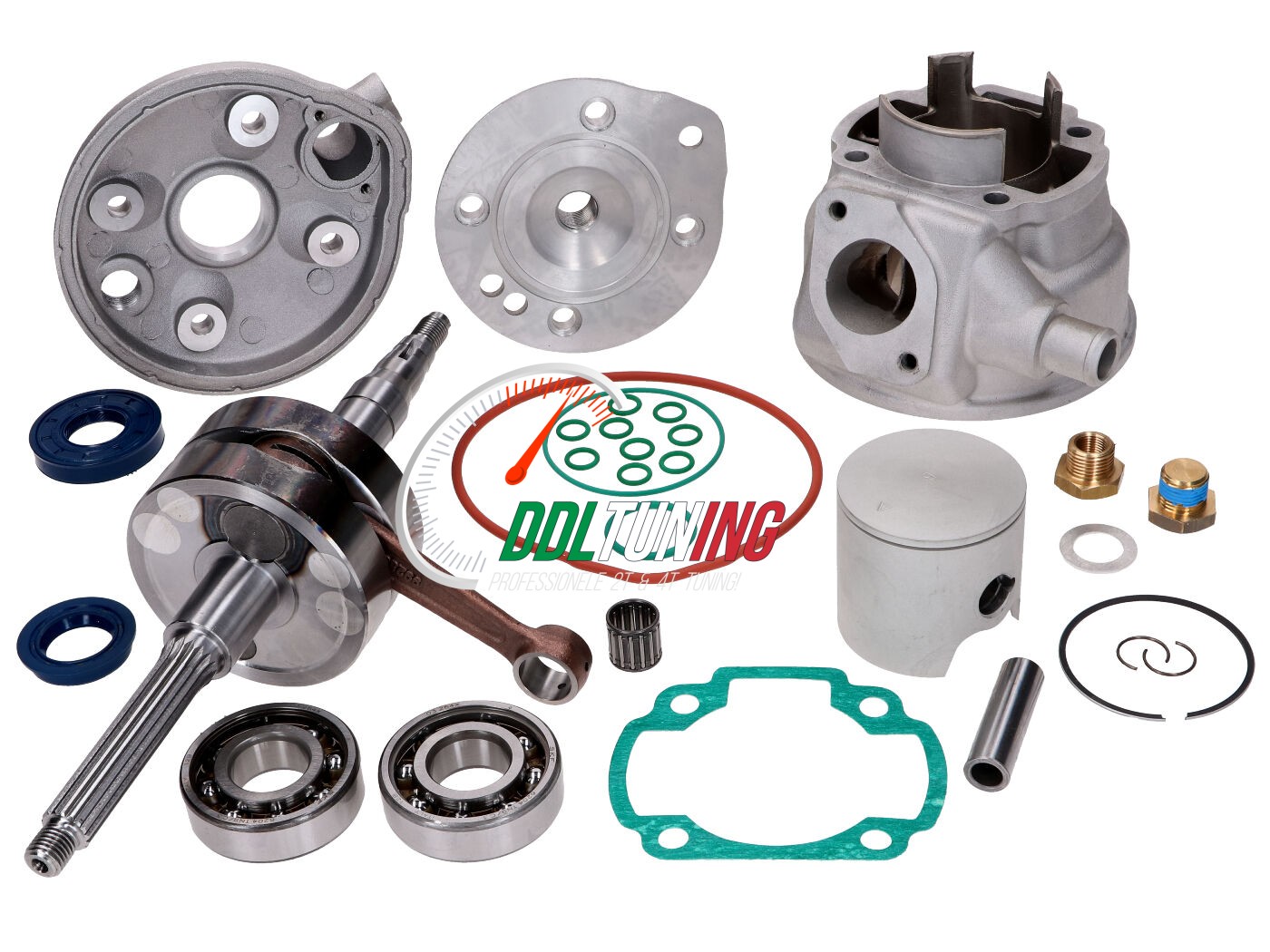 CILINDER + KRUKAS SET 86CC 44MM SLAG MINARELLI HORIZONTAAL TOP PERFORMANCES